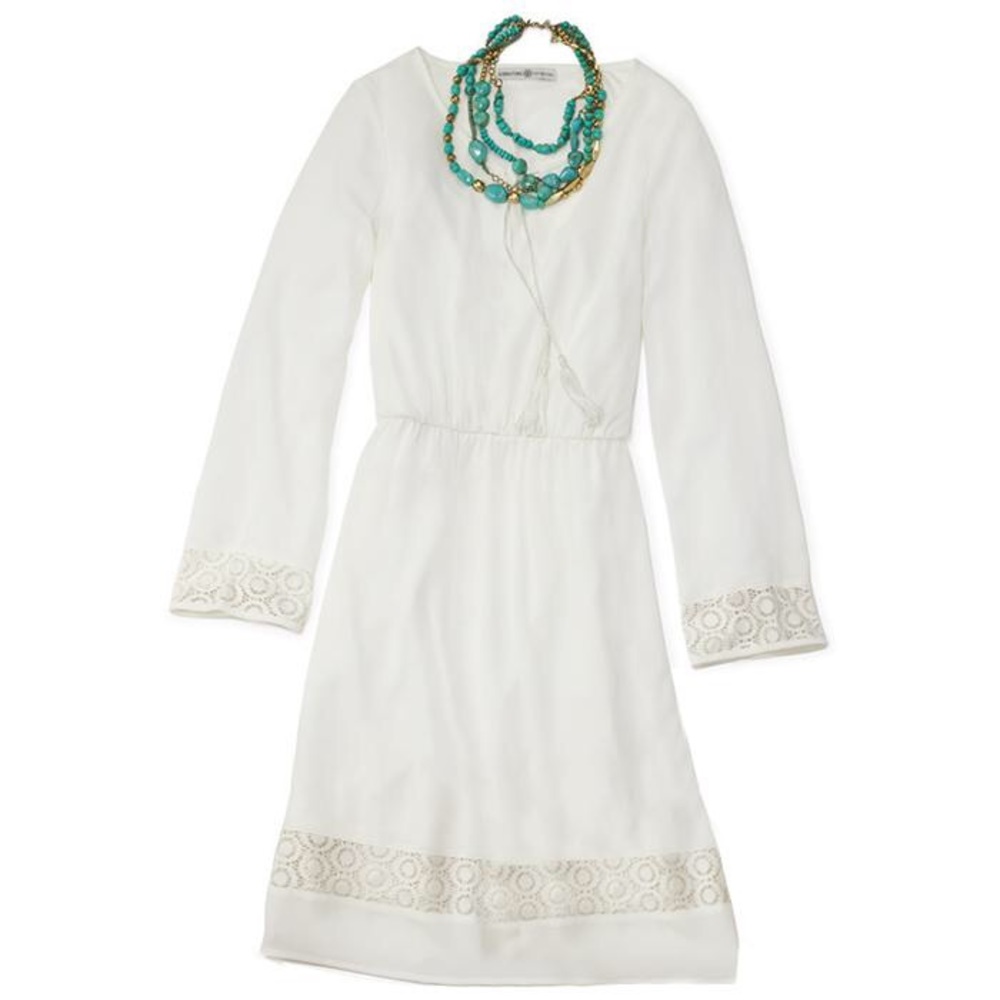 NWOT Signature Collection 2X White Peasant Dress
